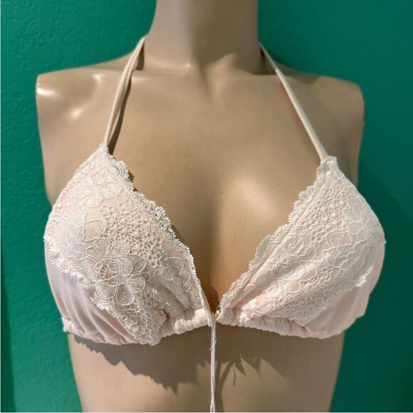 Beach Bunny Lace Halter Bralette - Cream - Picture 7 of 8